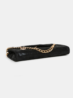 Black with shoulder bag with chain strap 6