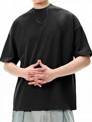 Black Men's Solid Color Short Sleeve T-shirt
