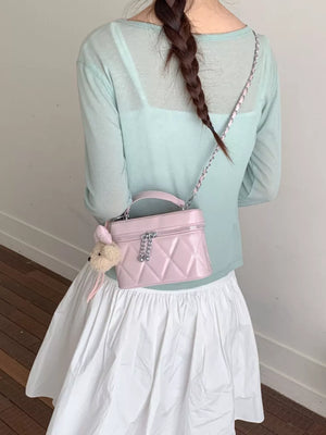 Quilted Chain Strap Crossbody Bag option 6