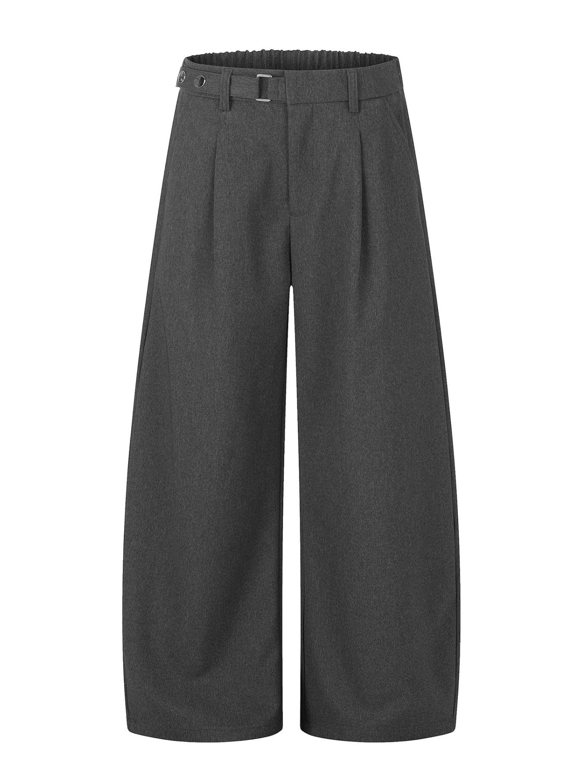 wide-leg pants in charcoal featuring high-waisted and loose fit