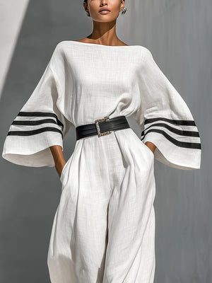 100% polyester Care instructions: Machine wash cold jumpsuit in Light Blue with relaxed silhouette