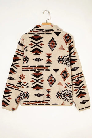 Aztec Print Fleece Snap Down Sweatshirt option 8