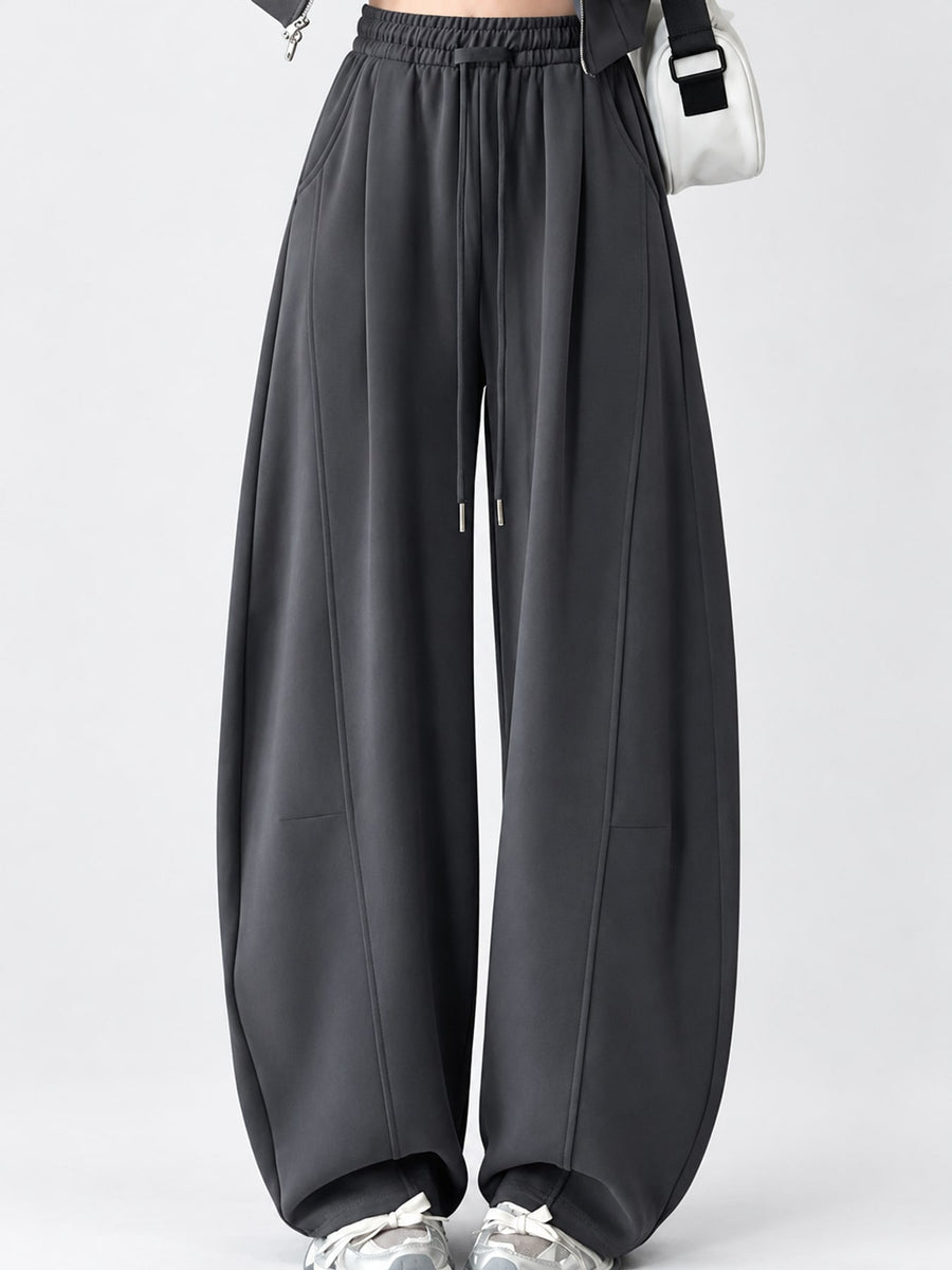 sweatpants in Navy-Spring And Fall-Tall with seam detail and full-length