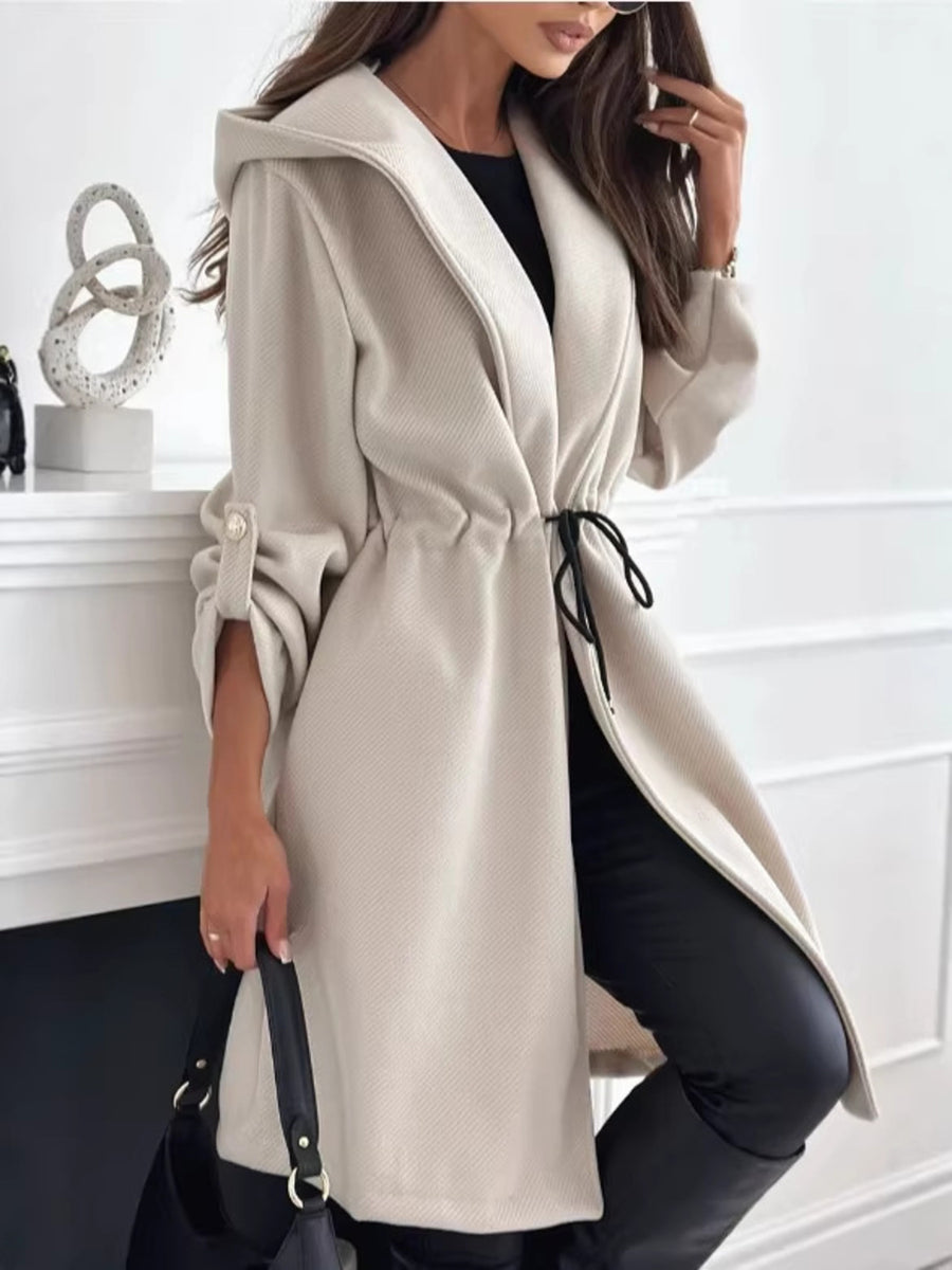 100% polyester Care instructions: Machine wash cold coat in Apricot with relaxed silhouette