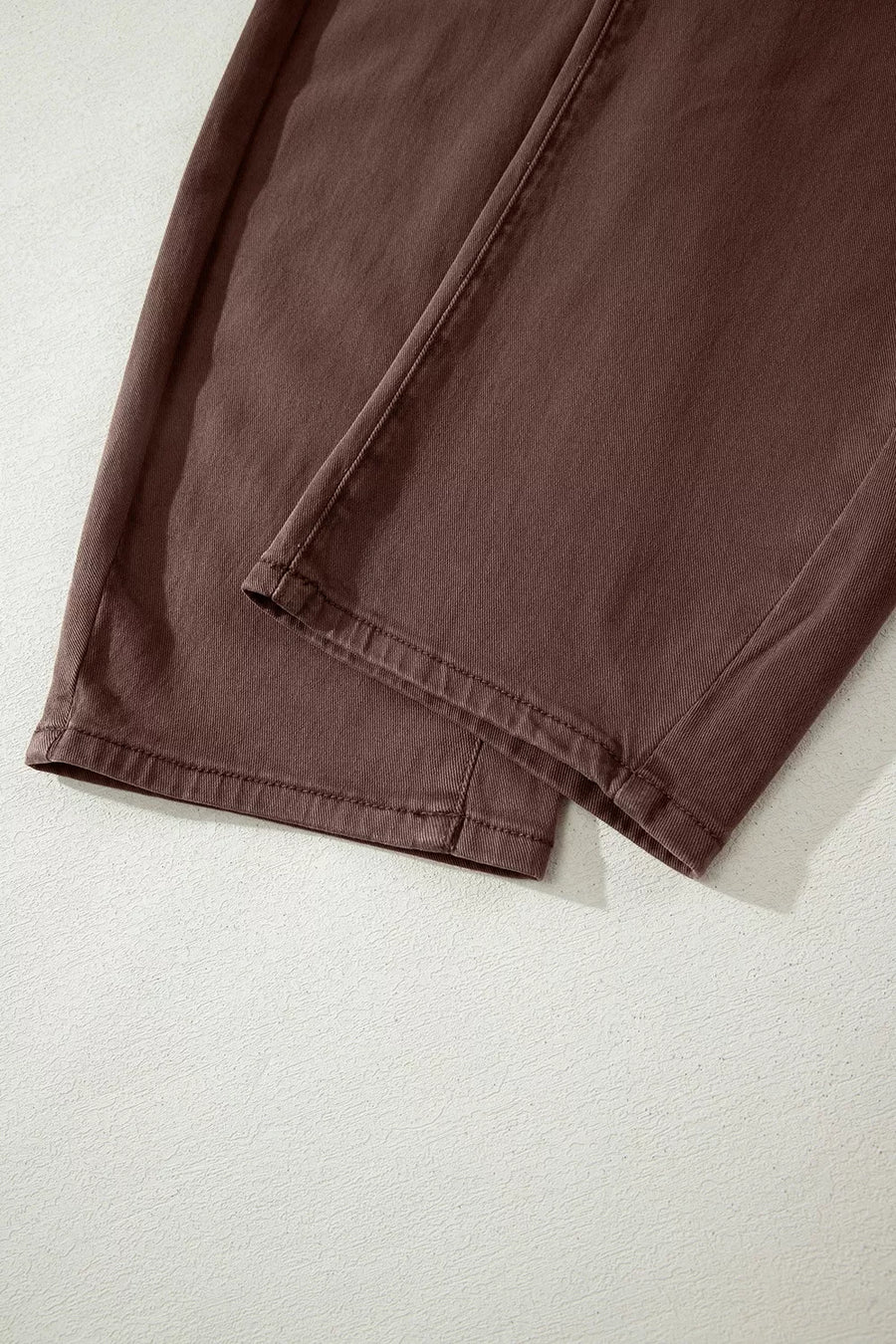 Solid Color Square Patch Pocket Barrel Jeans option 17