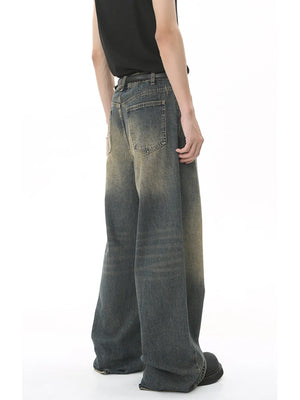 Dark Blue with Men S Full Size Vintage Wash Wide Leg