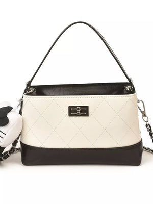 crossbody bag in Cream with quilted and quilted