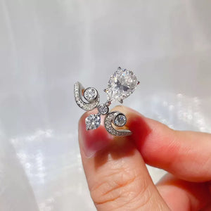 1.2 Carat Pear-cut Moissanite Sterling Silver Ring in this colorway