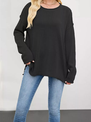 modern crewneck sweater in sky blue with crew neck