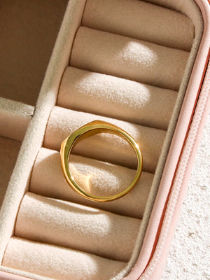 ring featuring numeric motif in gold with 18K Gold-Plated,Stainless Steel Care instructions: Avoid wearing during exercise