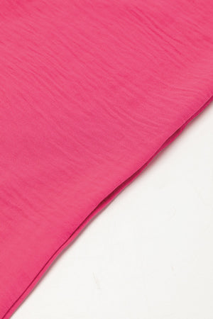Hot Pink Oversized Shirt Romper with Pockets