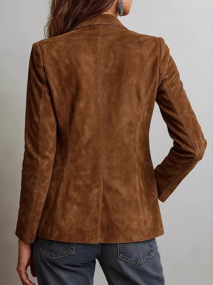 classic blazer in Brown with notch lapel