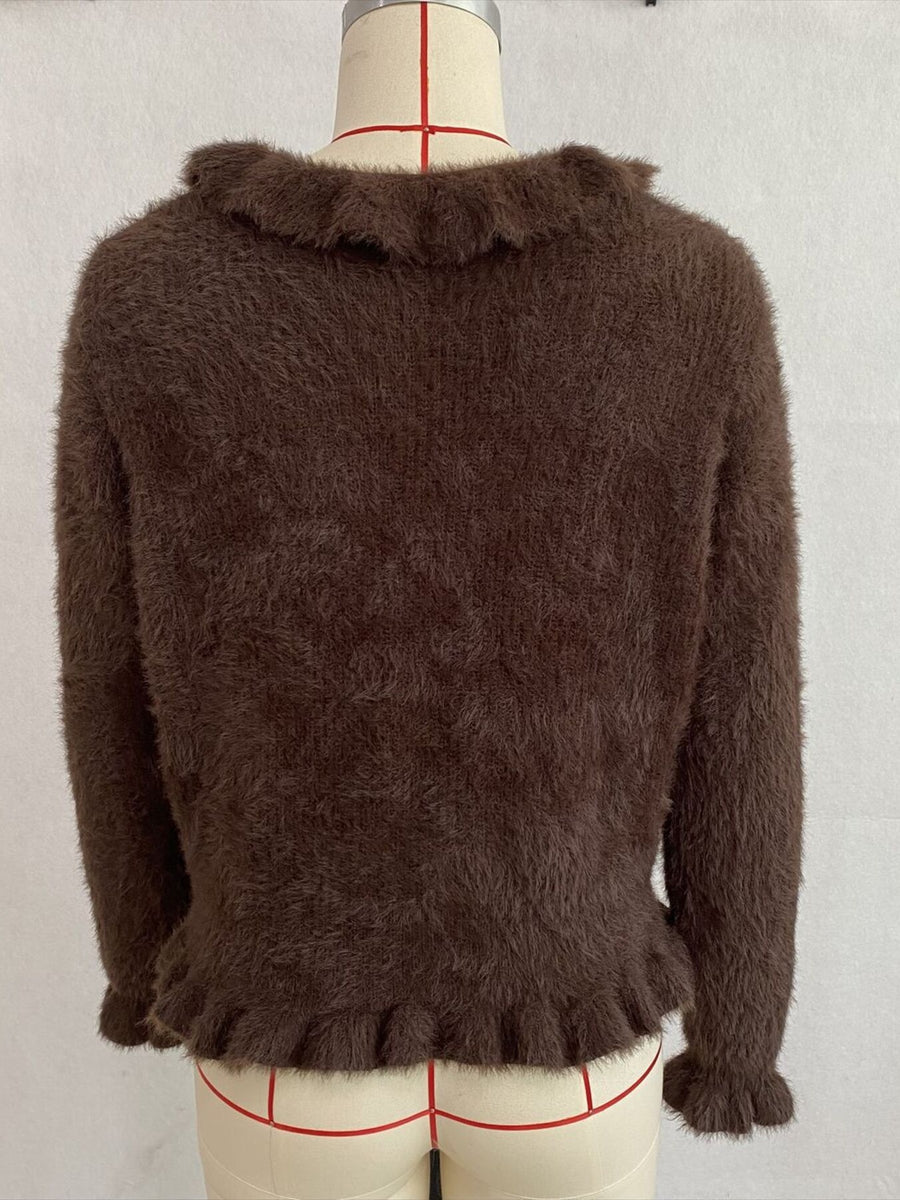 100% polyester Care instructions: Machine wash cold cardigan in Khaki Color with regular silhouette