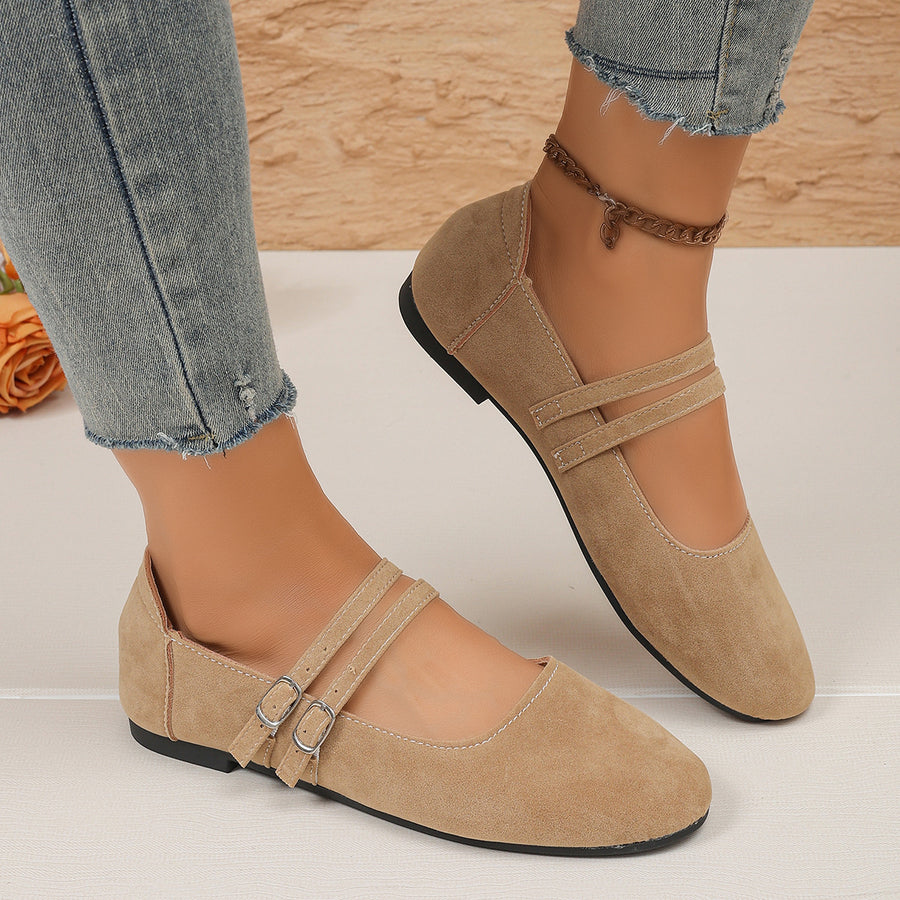 Polyester,Rubber Imported Size &amp Mary Jane flats in Brown with flat silhouette