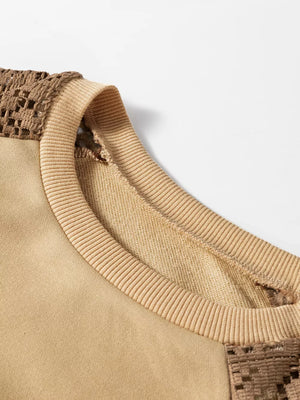 Lace Patchwork Colorblock Sweatshirt option 7