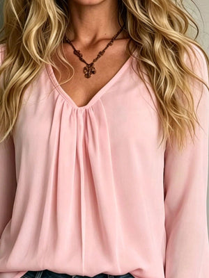 100% polyester Care instructions: Machine wash cold blouse in Pastel Yellow with relaxed silhouette