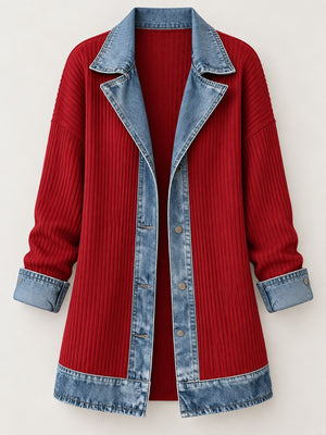 casual cardigan in black with collared