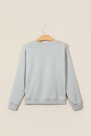 western pullover sweater in light pink with crew neck