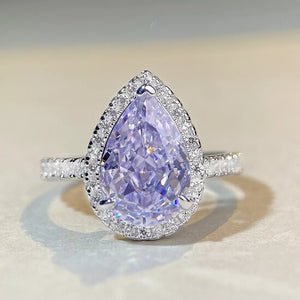 925 sterling silver,Zircon Care instructions: Avoid wearing during exercise, as ring in lavender with fitted silhouette