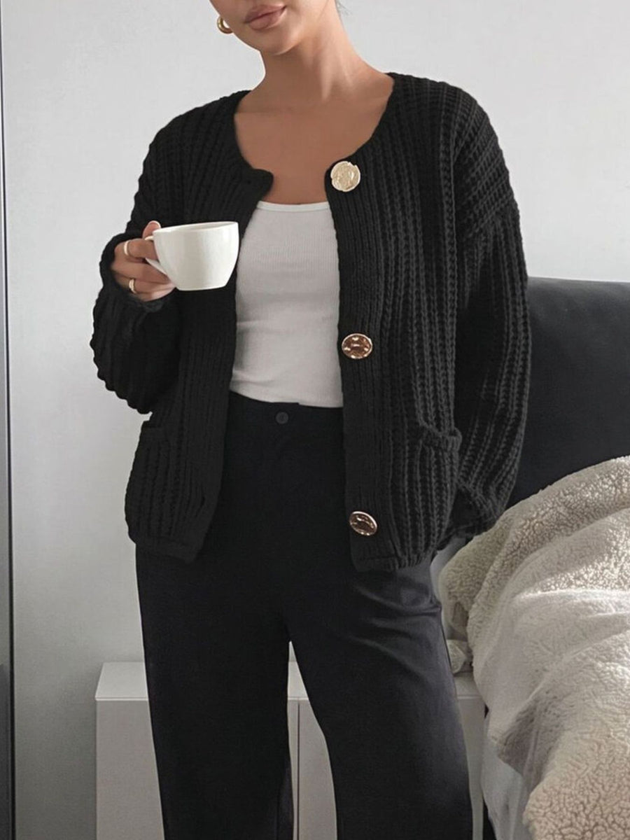 cream cardigan