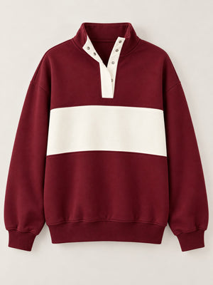 sweatshirt featuring color-block, abstract-print in Black with Polyester 95% Care instructions: Machine wash texture