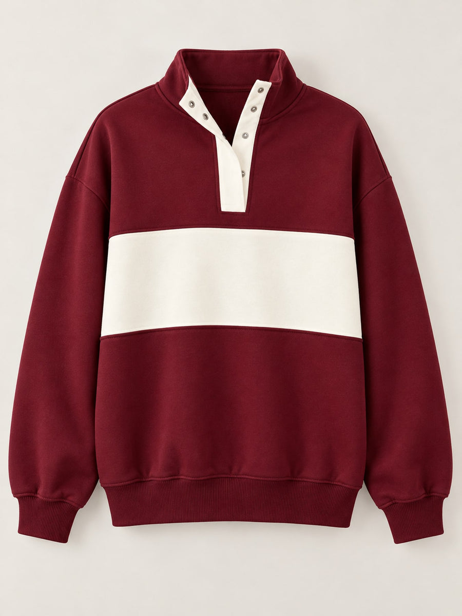 sweatshirt featuring color-block, abstract-print in Black with Polyester 95% Care instructions: Machine wash texture