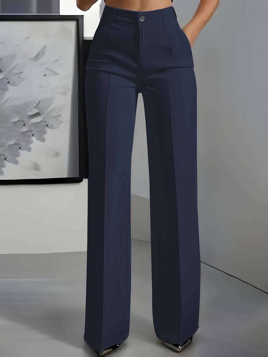 wide-leg pants in Army Green with high-waisted and full-length