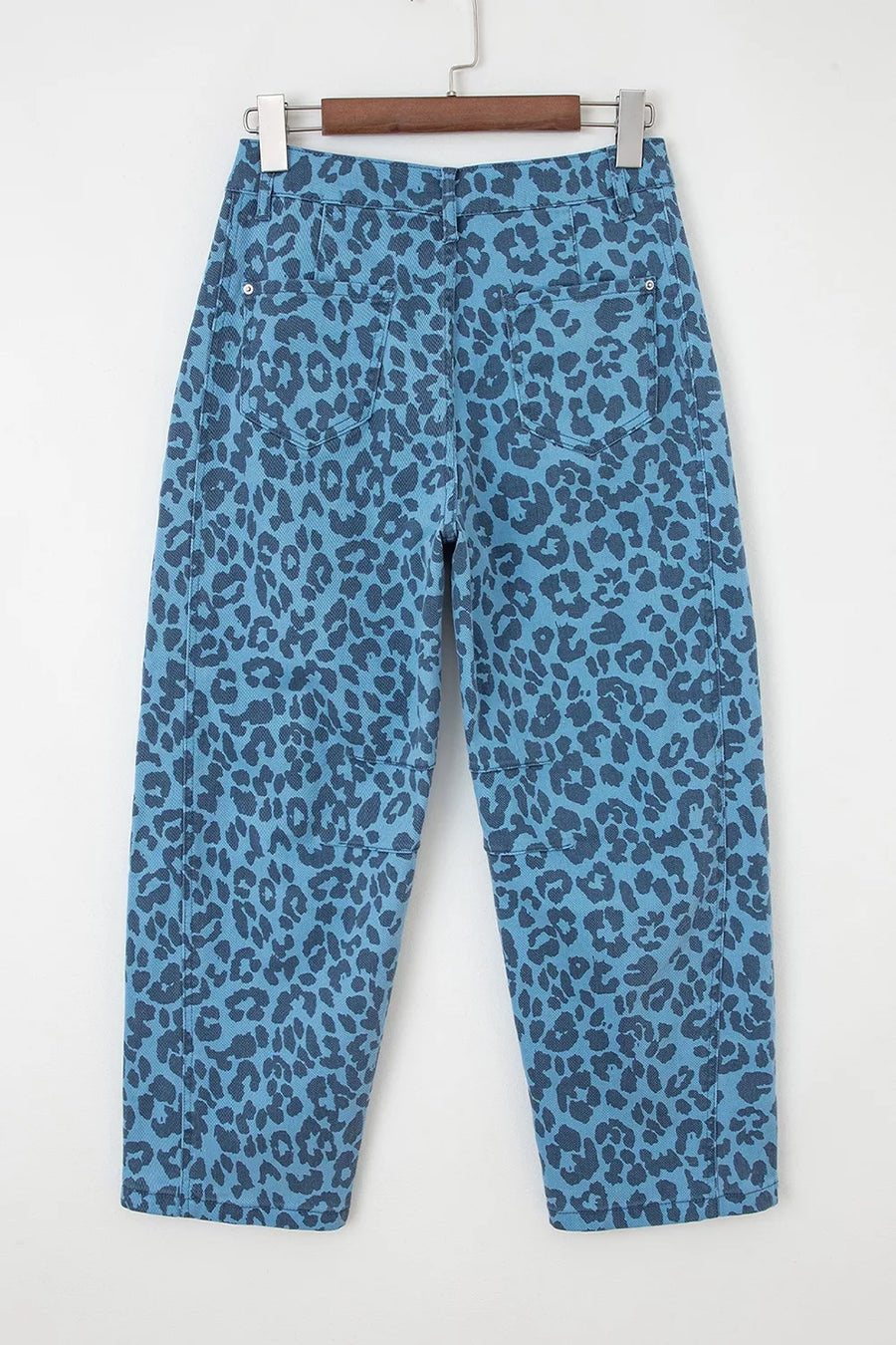 Leopard Print Barrel Leg Jeans option 9