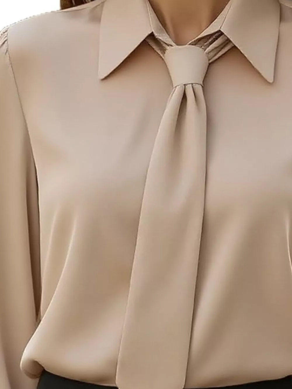 100% polyester Care instructions: Machine wash cold blouse in Khaki with regular silhouette