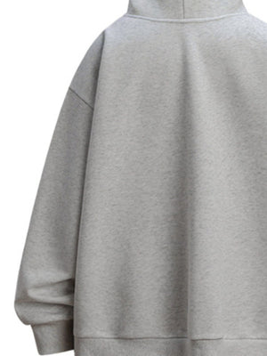 Black pullover hoodie with hip-length and pullover