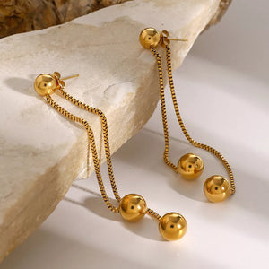 18K Gold-Plated,Stainless Steel Care instructions: Avoid wearing during exercise earrings in Gold with drop silhouette