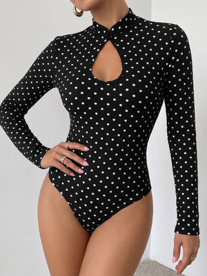 black bodysuit with full-length and pullover