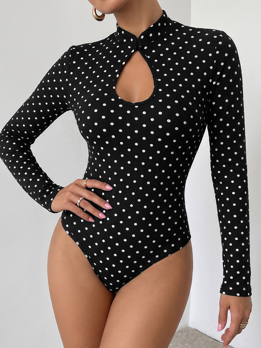 black bodysuit with full-length and pullover