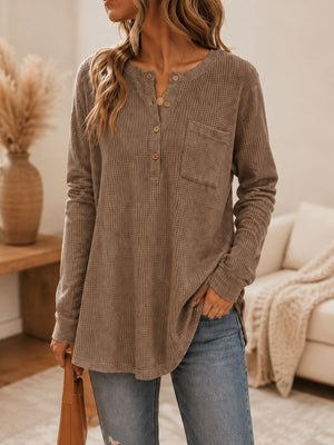 classic henley in Brown with henley