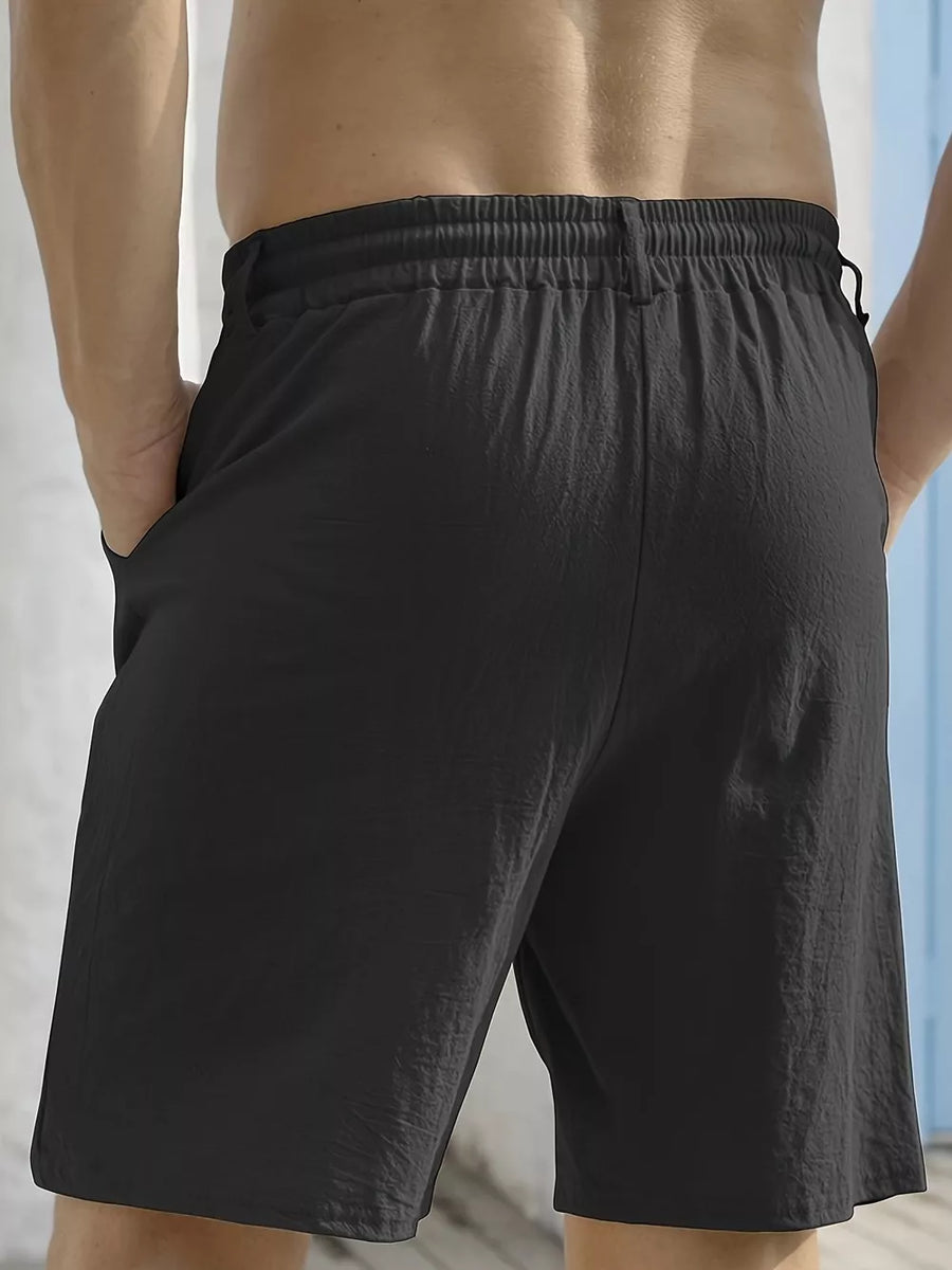 Men's Lightweight Drawstring Shorts Plus Size in Light Blue