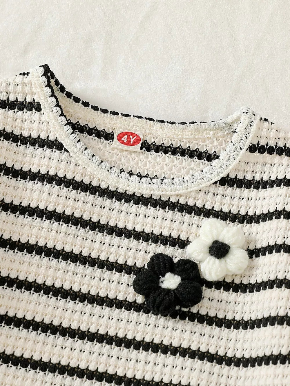 Children's Striped Round Neck Top And Shorts Set in this colorway