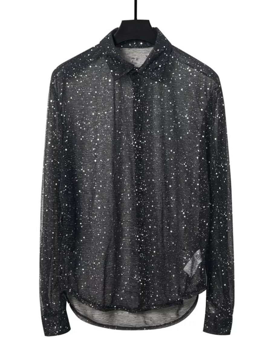 glam button-up shirt in Black with collared