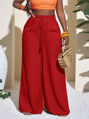 wide-leg pants in yellow