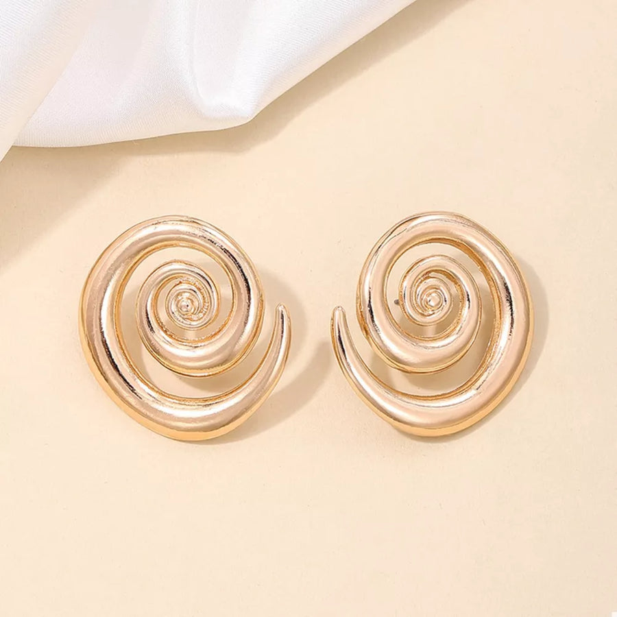 Gold earrings with 1.4 inches and post-back