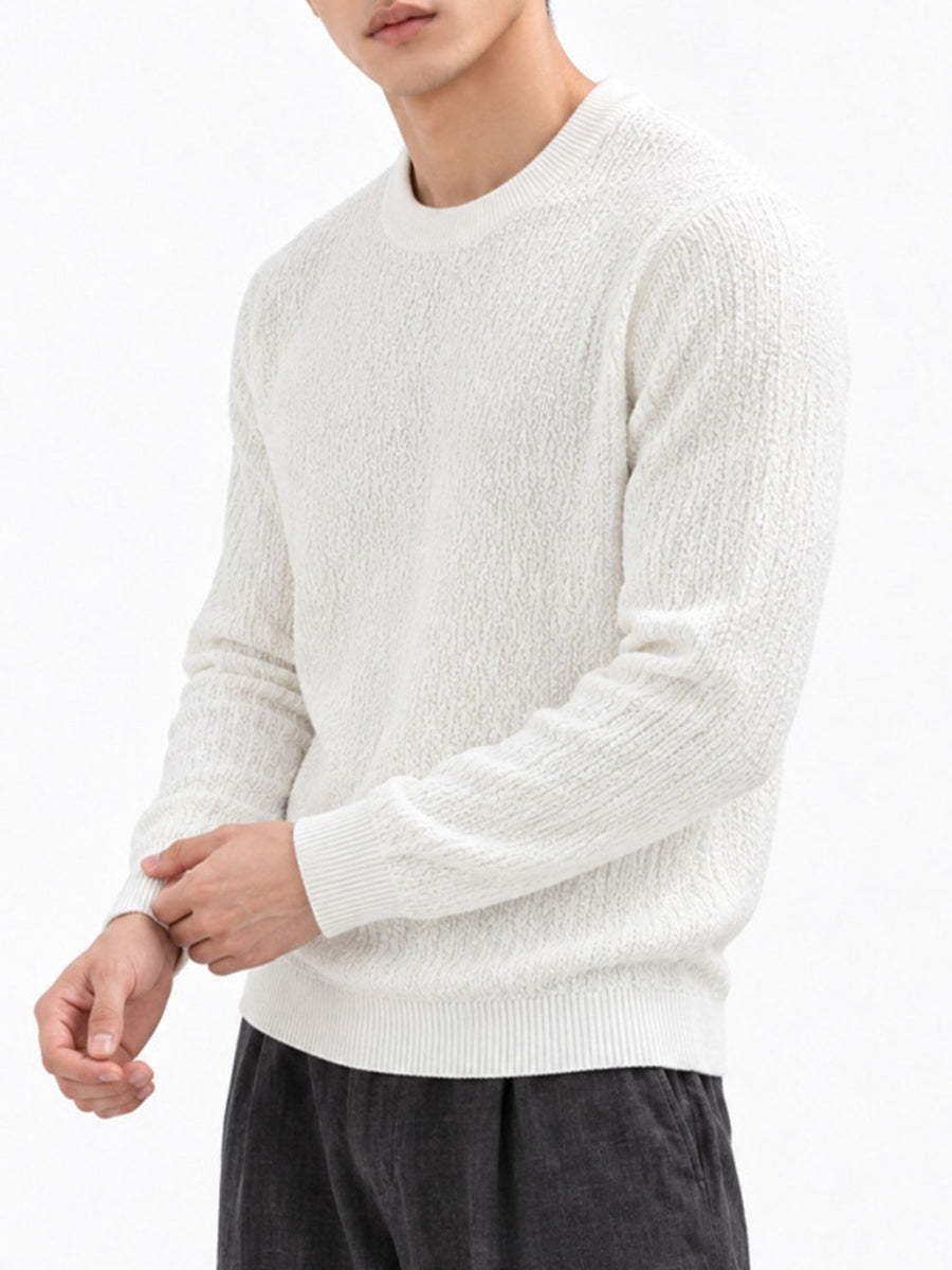 crewneck sweater featuring textured in charcoal with 95%polyester,5%spandex Care instructions: Machine wash cold texture