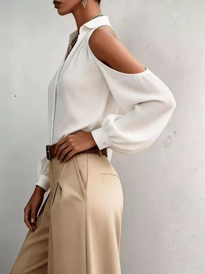 modern button-down shirt in White with collared
