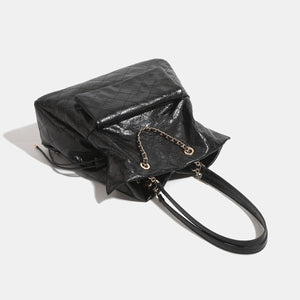 backpack in White with geometric and quilted