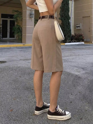High-waisted Pleated Shorts option 5