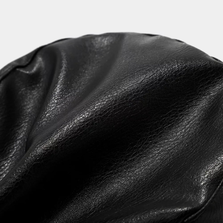 Studded Embellished Faux Leather Hat in Style B with studded