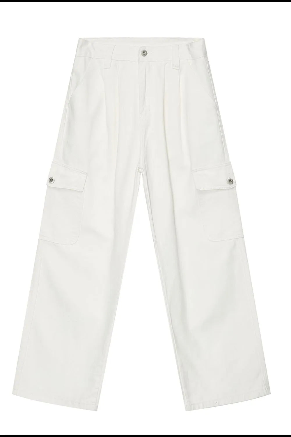 Light wide-leg cargo trousers with pleats and flap pockets