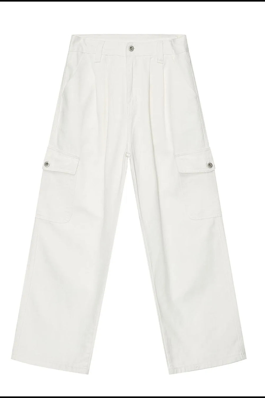 Light wide-leg cargo trousers with pleats and flap pockets