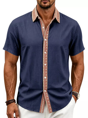 resort button-up shirt in Navy Blue with collared