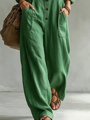 100% polyester Care instructions: Machine wash cold jumpsuit in White with relaxed silhouette