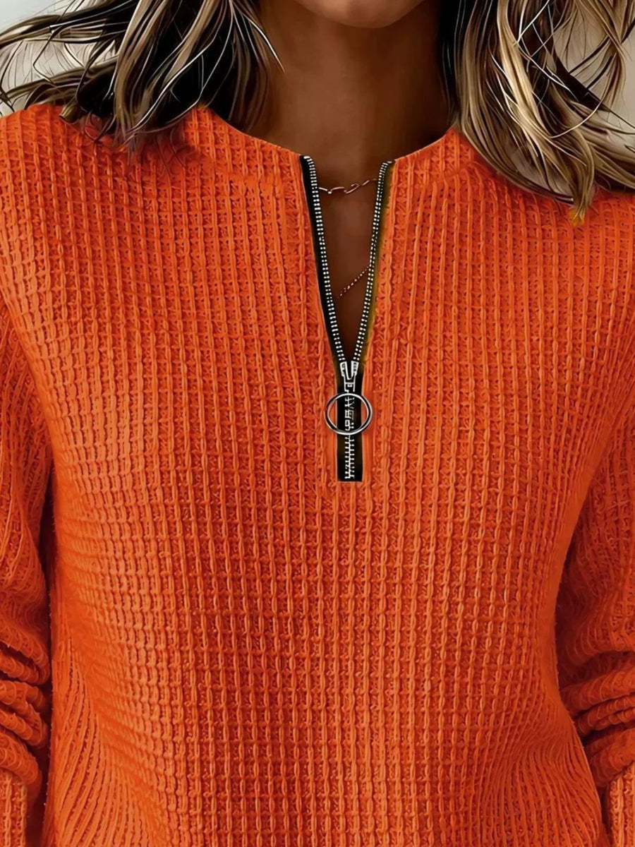 sweatshirt featuring waffle-knit in white with 100% polyester Care instructions: Machine wash cold texture
