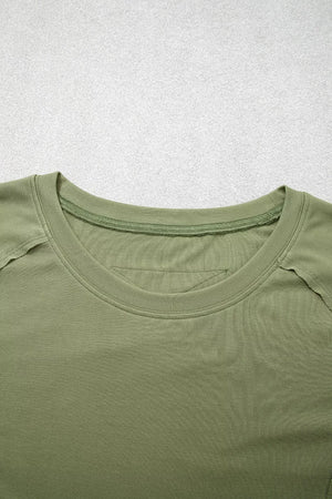 Long Sleeve Round Neck Paneling T-shirt option 9